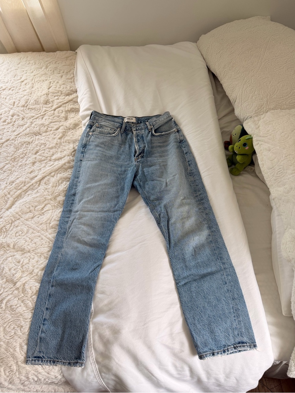 Agolde Light Blue Women's Straight-Leg Jeans